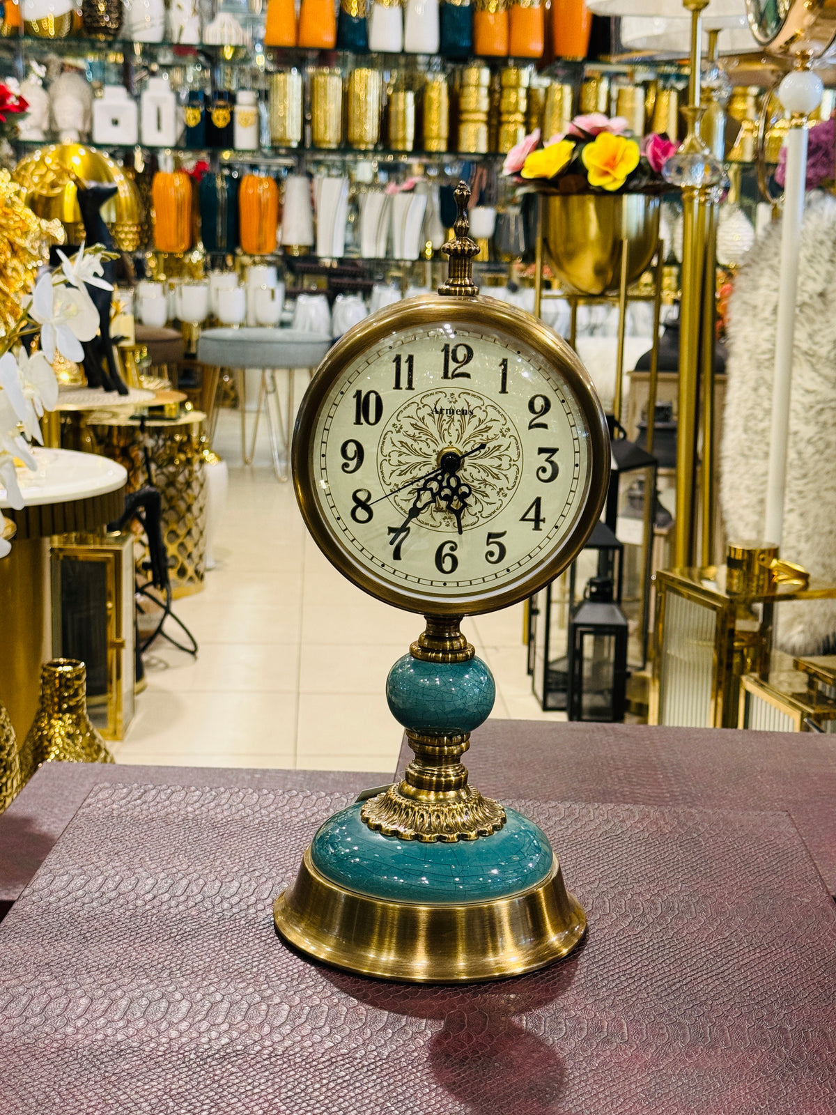 Brass Table Clock Armens