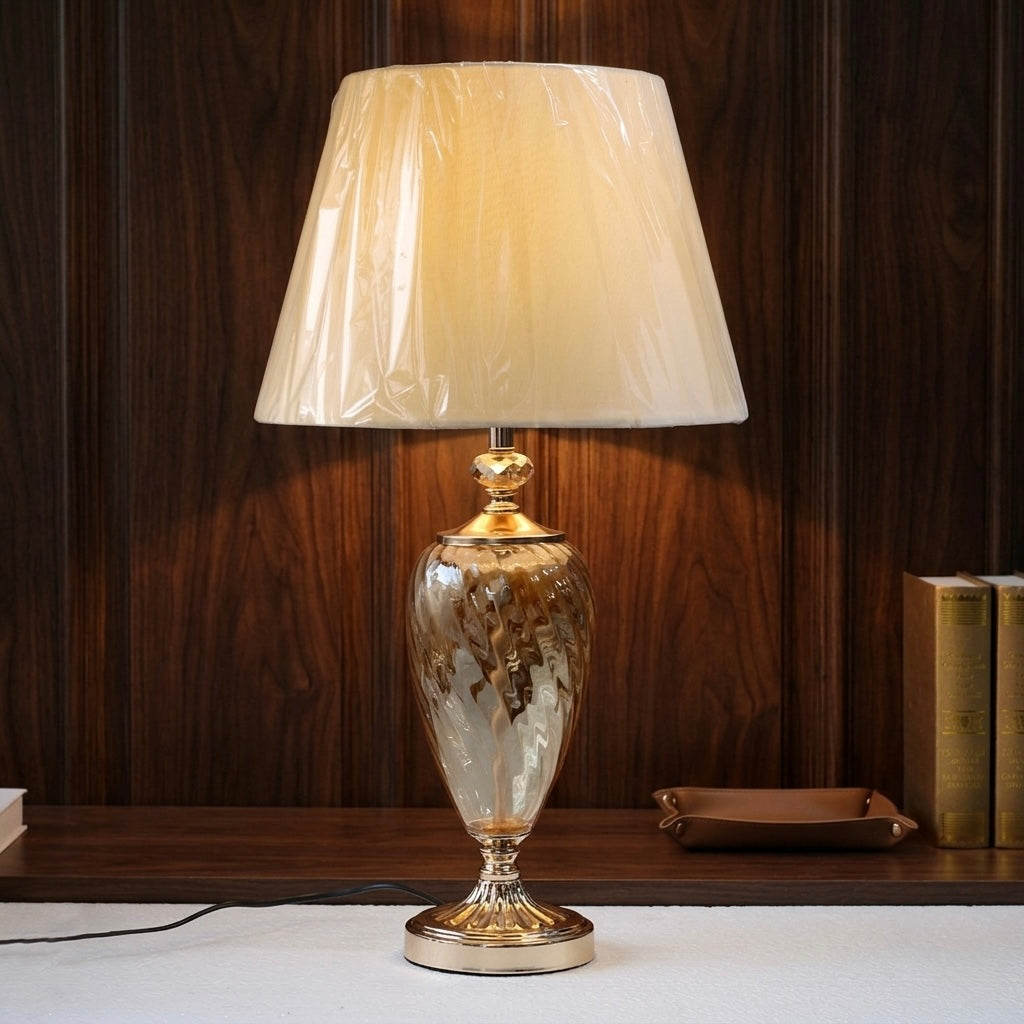 Glass Table Lamp Pair