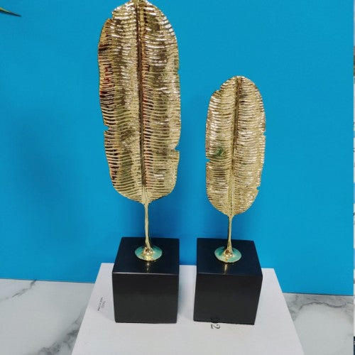 Gold Feather Table Top Decor