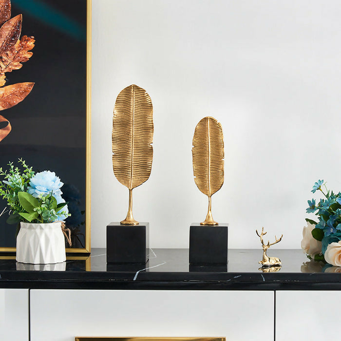 Gold Feather Table Top Decor