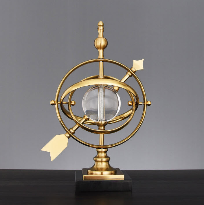 Brass Table Decor Crystal Ball Globe