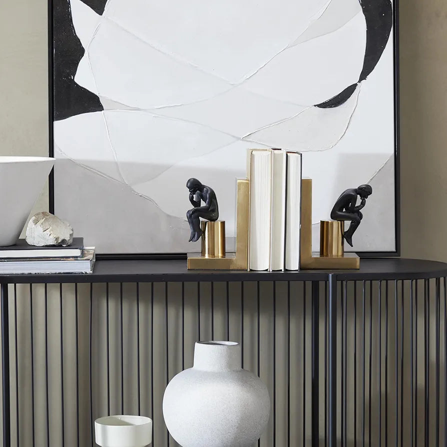 Thinker Brass Bookend
