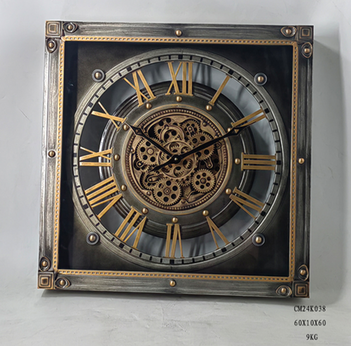 Wall Clock Moving Gears