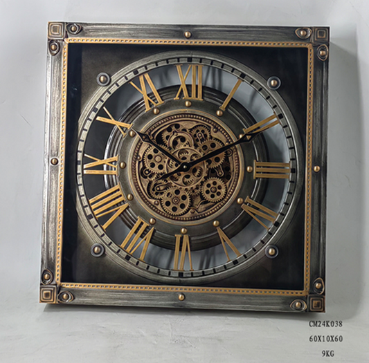 Wall Clock Moving Gears