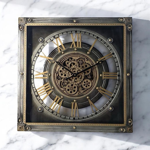 Wall Clock Moving Gears