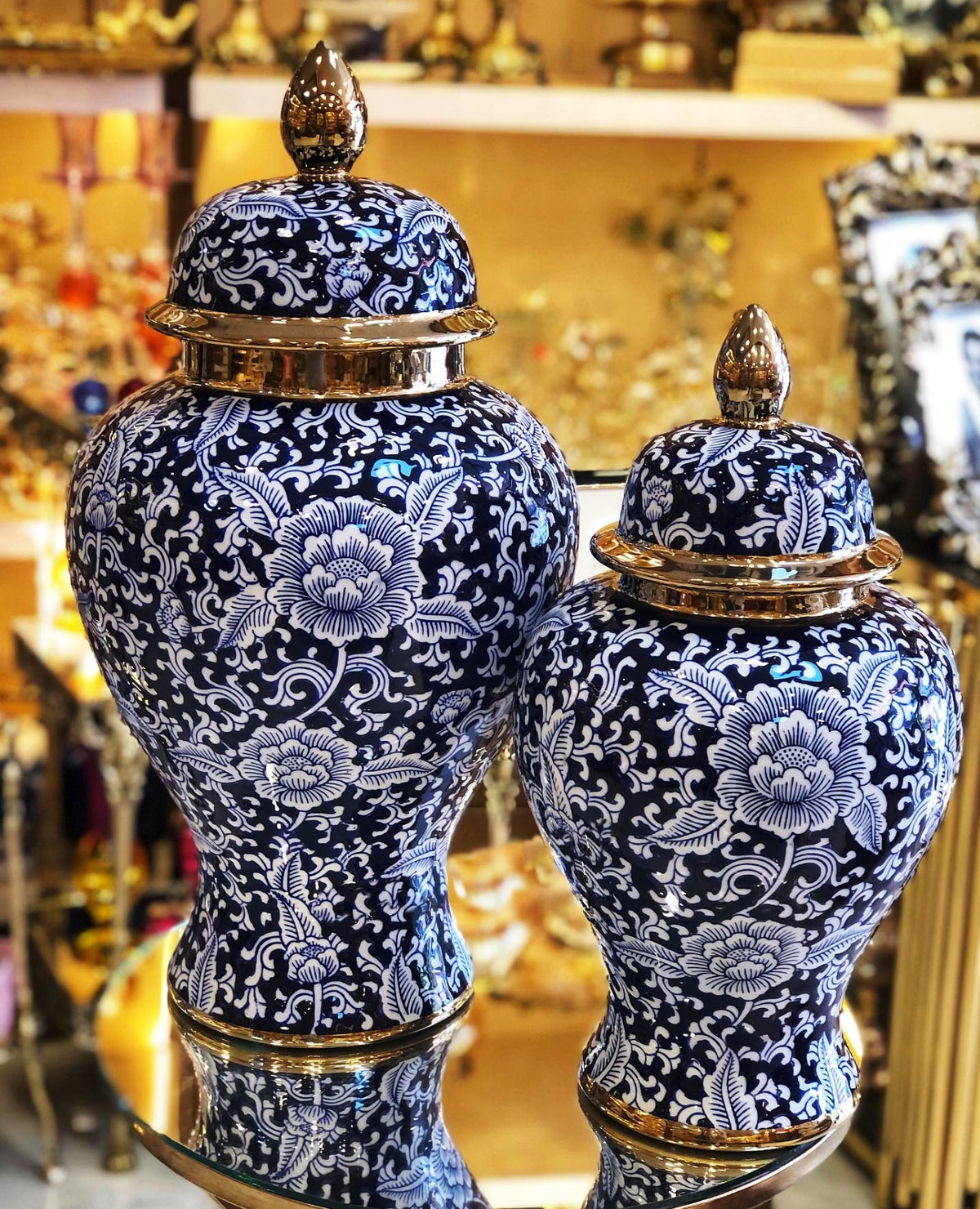 Blue Pottery Ceramic Jar