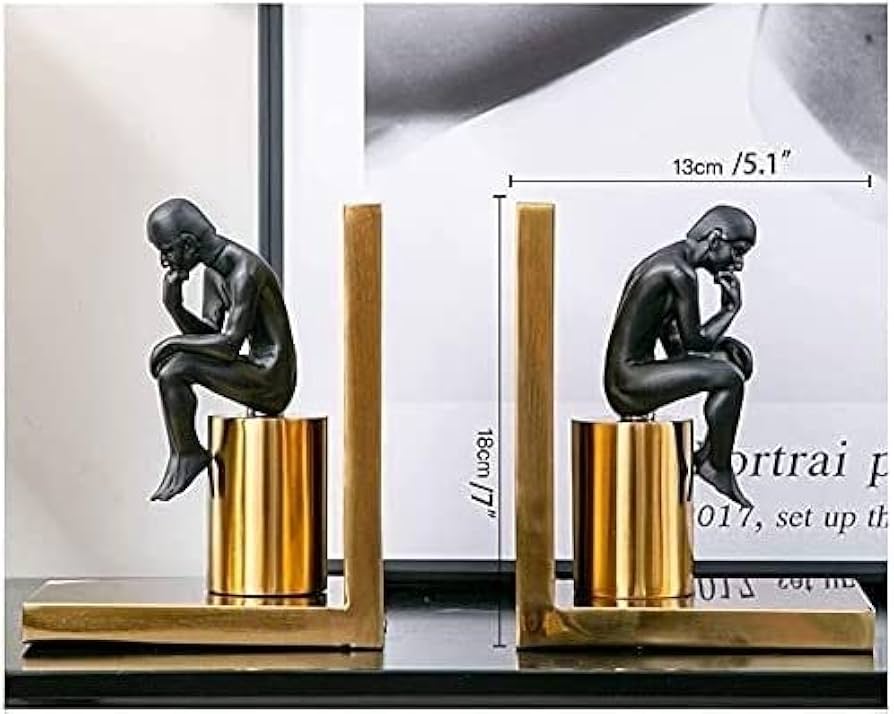 Thinker Brass Bookend