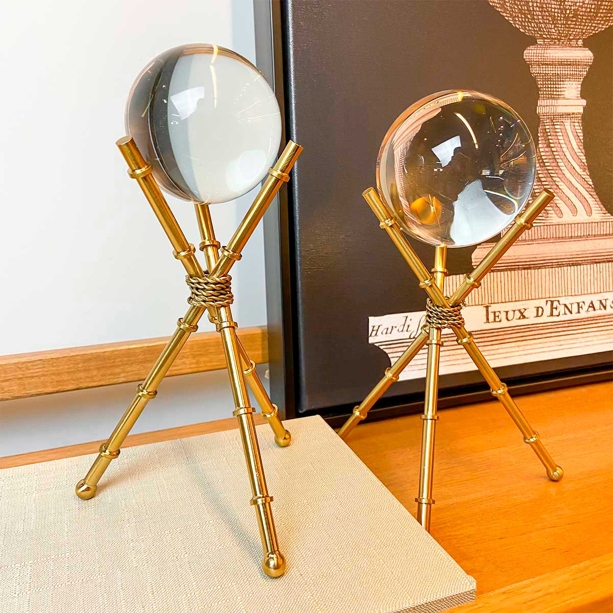 Brass & Crystal Ball Design Table Decor
