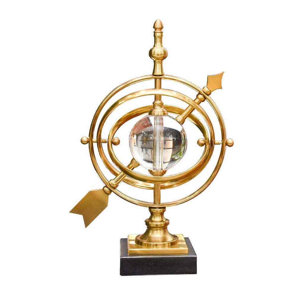 Brass Table Decor Crystal Ball Globe