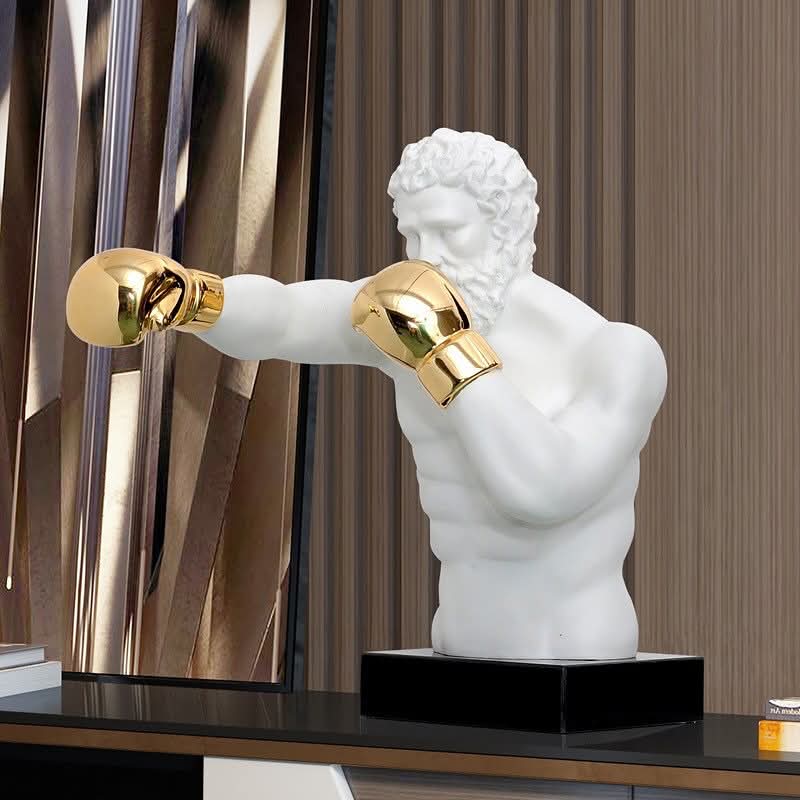 Boxer Man Statue Marble Base