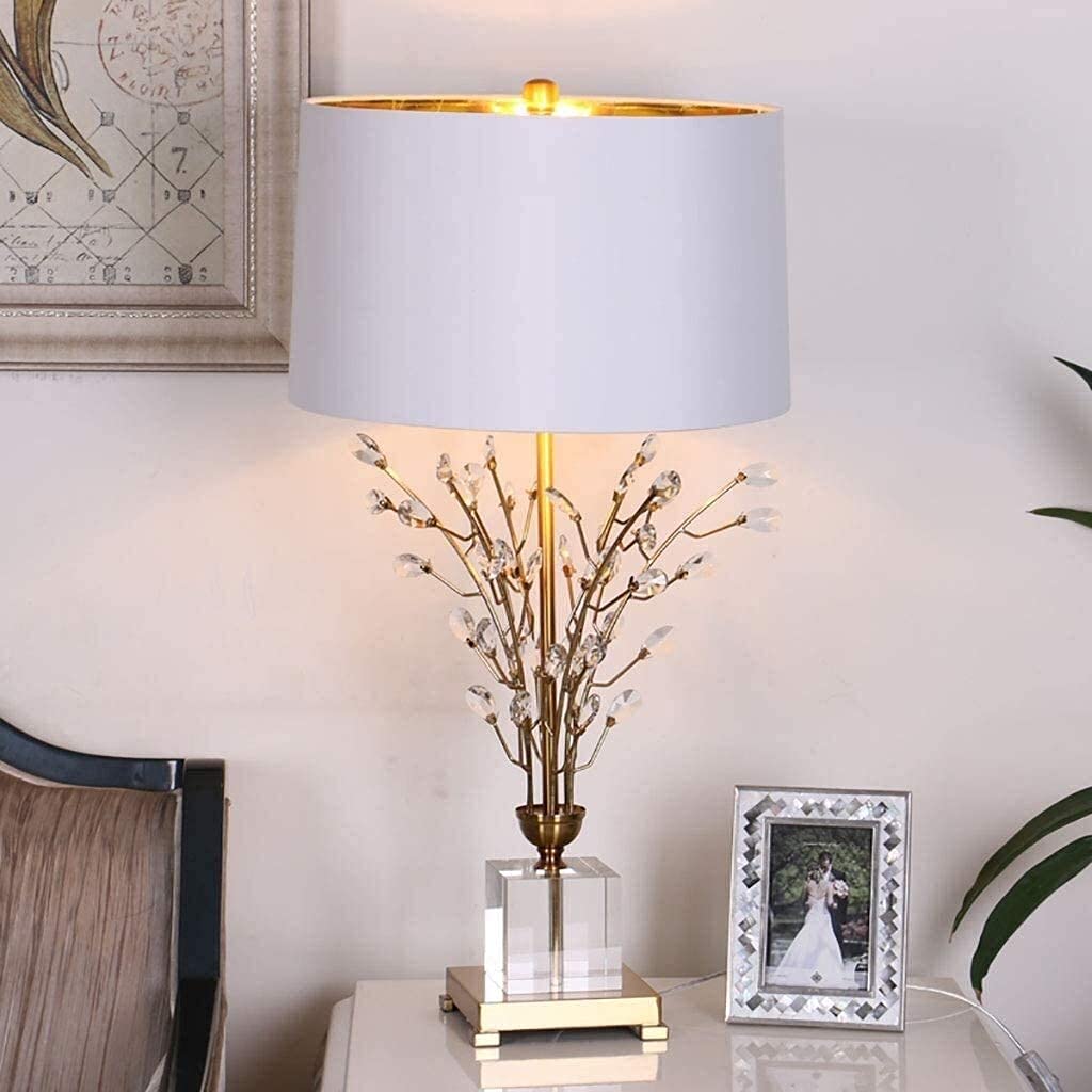Brass & Crystal Lamp Pair