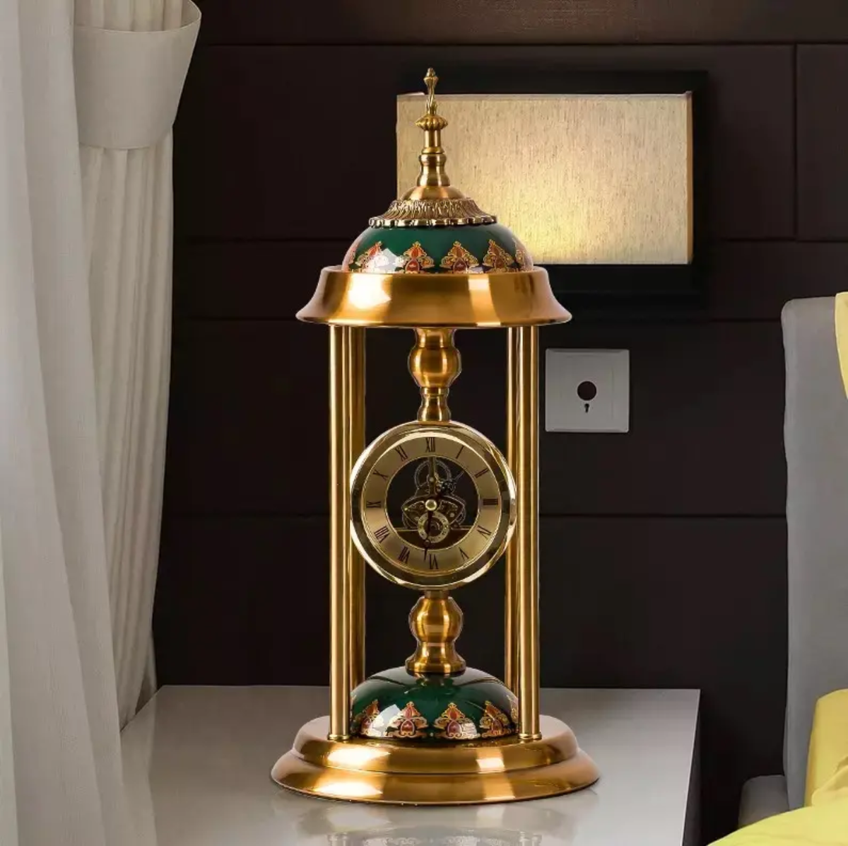 TABLE CLOCK & CANDLE STAND 3PC SET