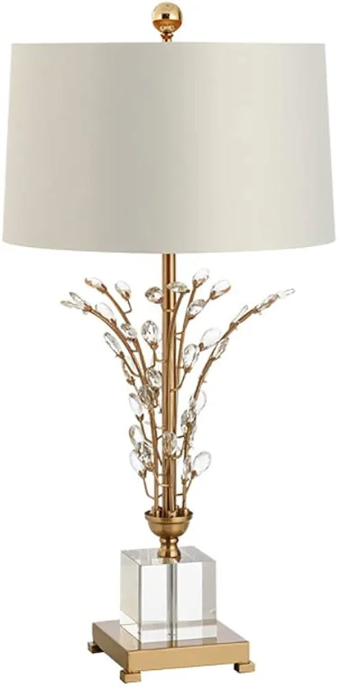 Brass & Crystal Lamp Pair