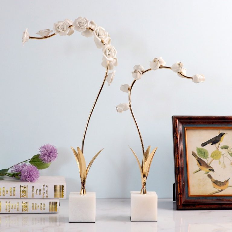 Golden Marble Flower Decor