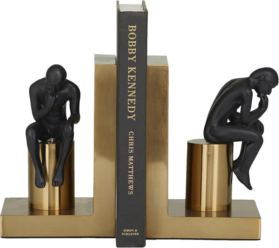Thinker Brass Bookend