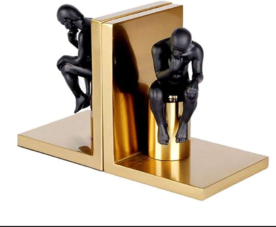 Thinker Brass Bookend