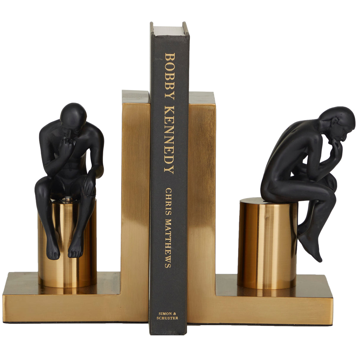 Thinker Brass Bookend